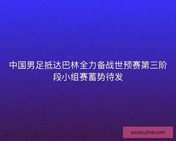 中国男足抵达巴林全力备战世预赛第三阶段小组赛蓄势待发